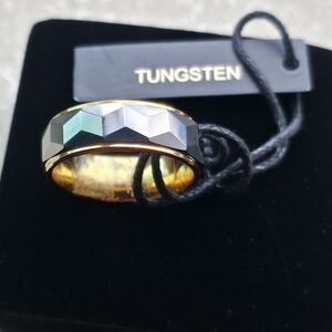 New Silver & Gold Tungsten Rin Size 11